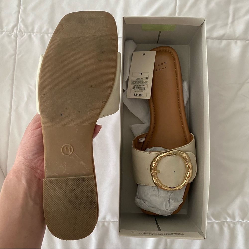 Women's Bennie Buckle Slide Sandals with Memory Foam Insole - A New Day - Picture 7 of 7